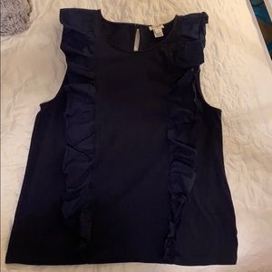 J. Crew size M sleeveless ruffle shirt
